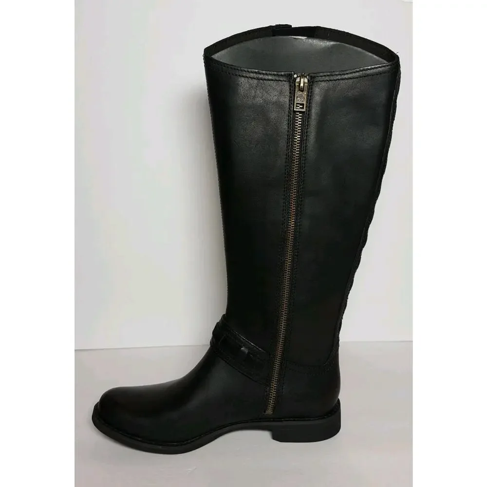 Timberland Womens Savin Hill Tall Leather Moto Boots Buckle Anti Fatigue Size 7